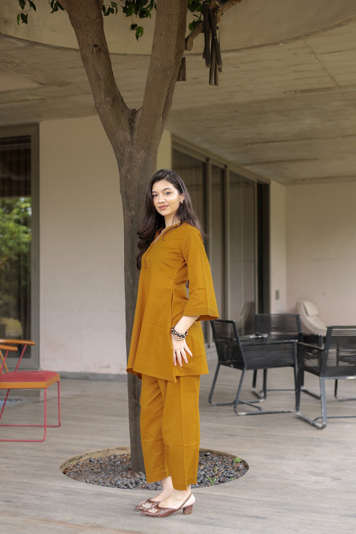 Mustard kurta set