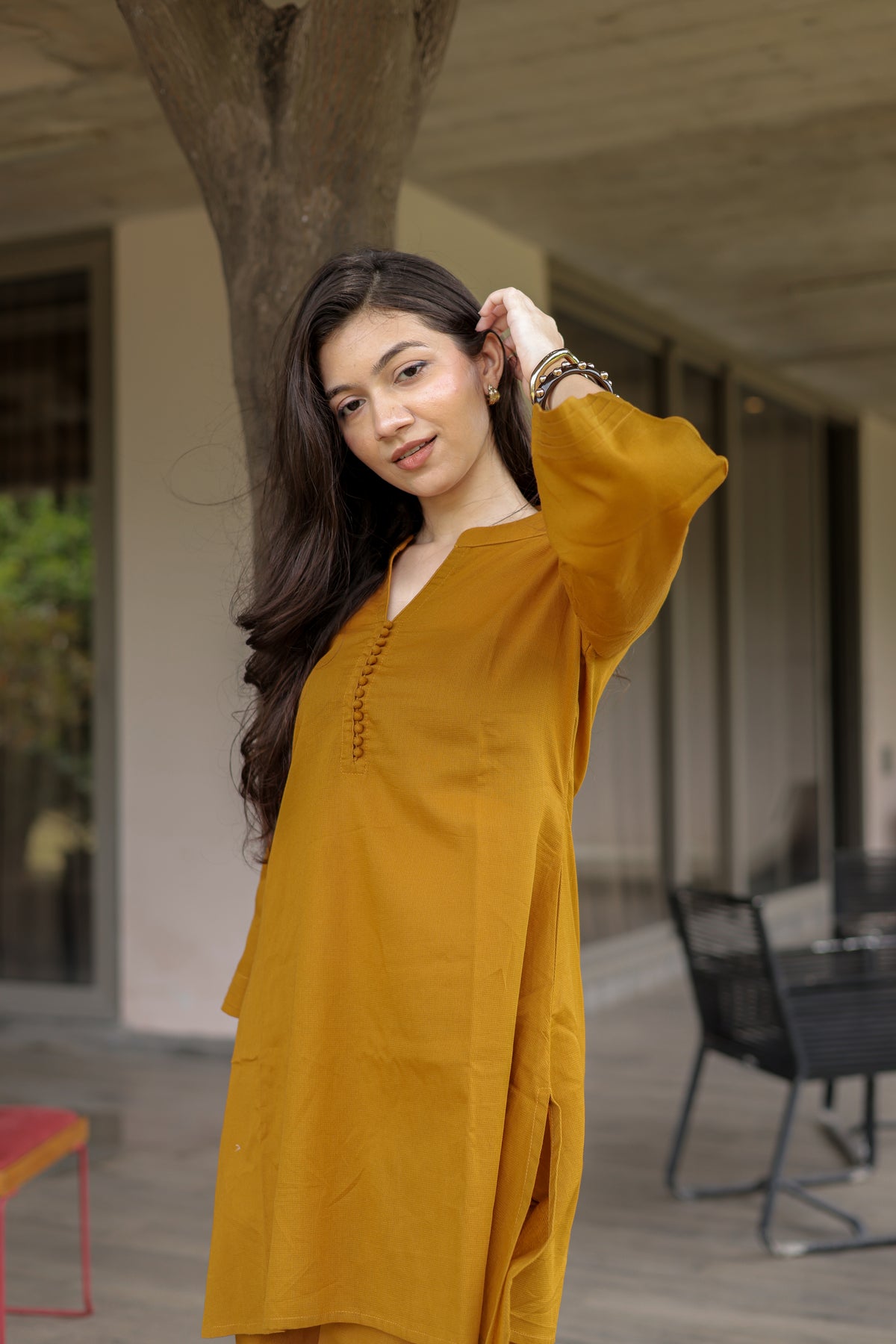 Mustard kurta set