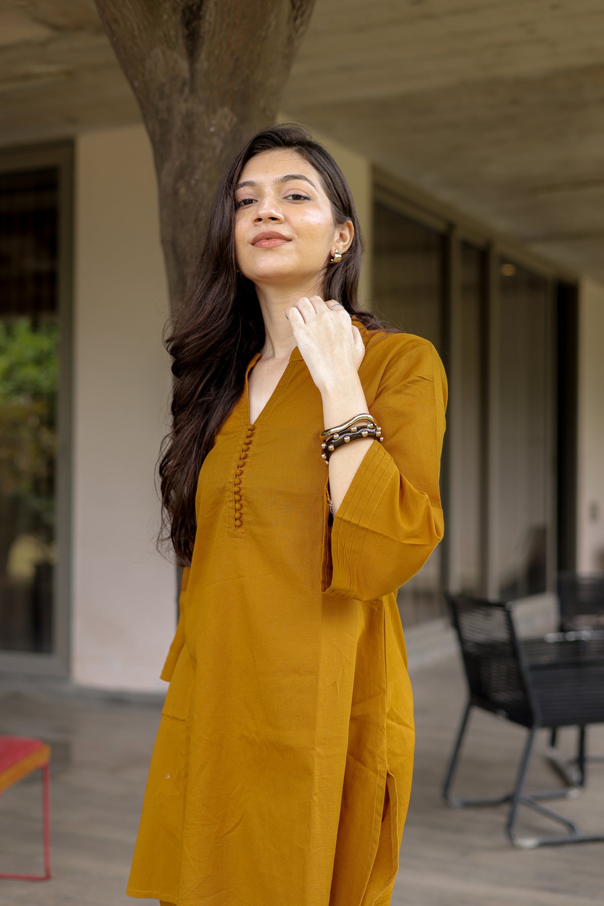 Mustard kurta set