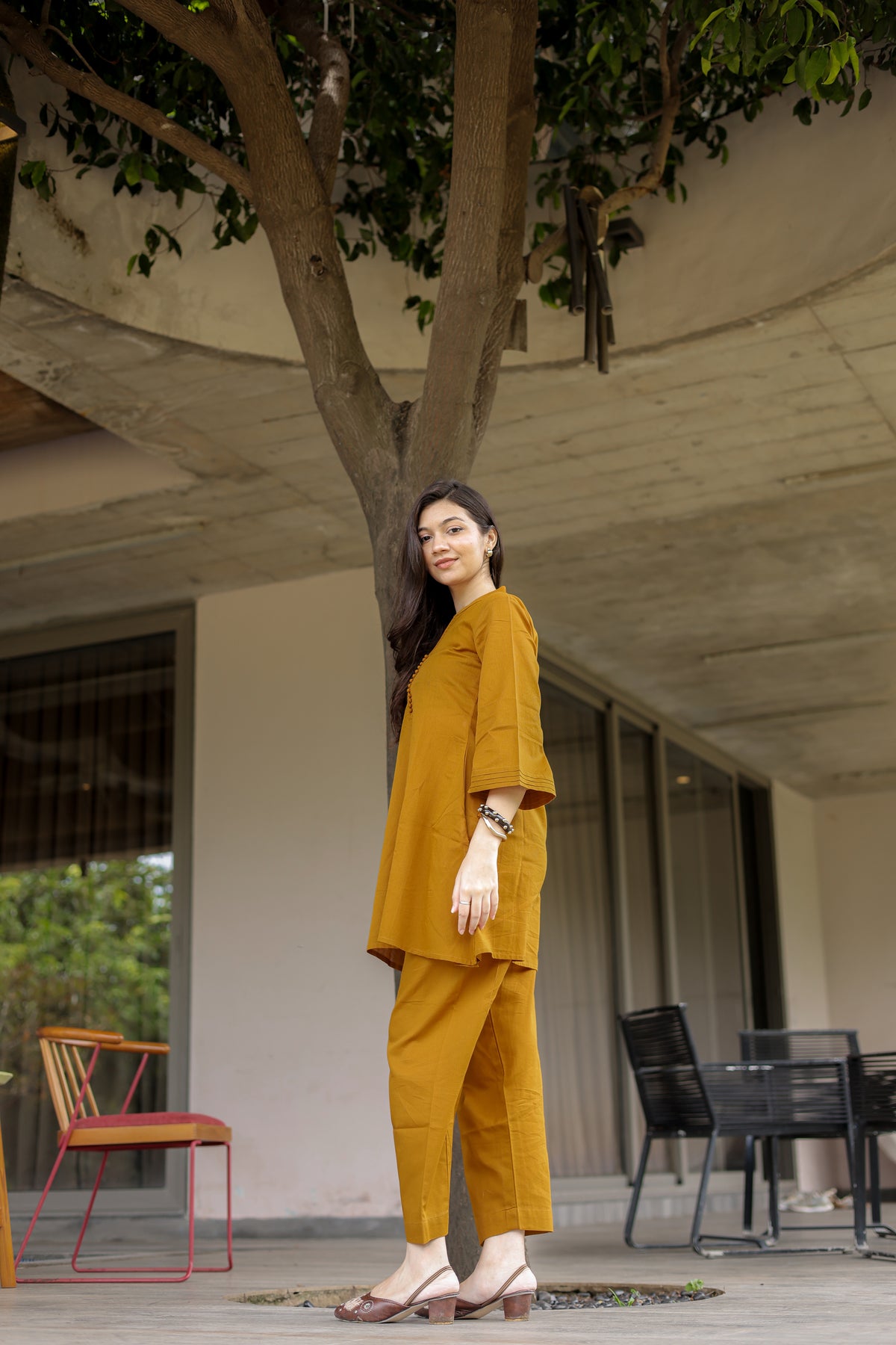 Mustard kurta set