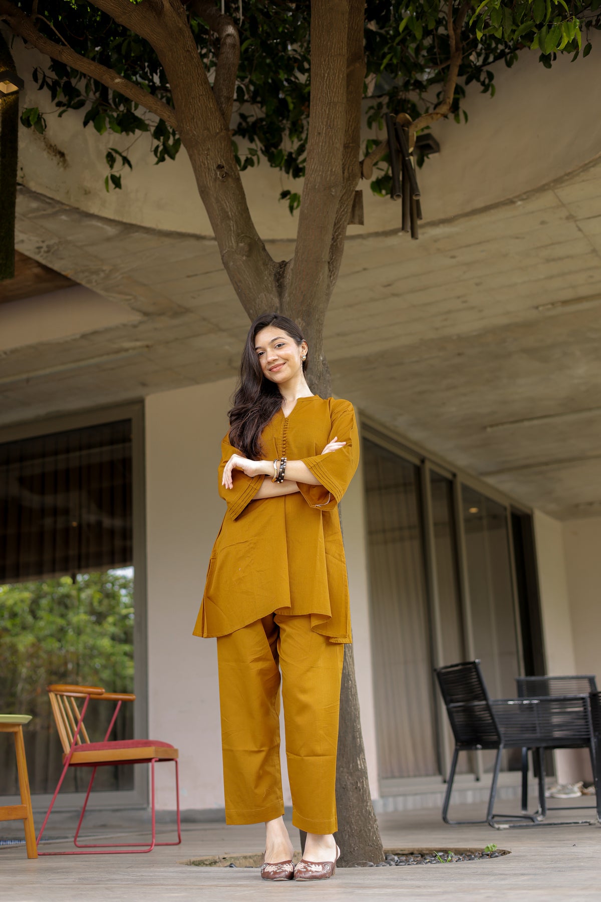 Mustard kurta set