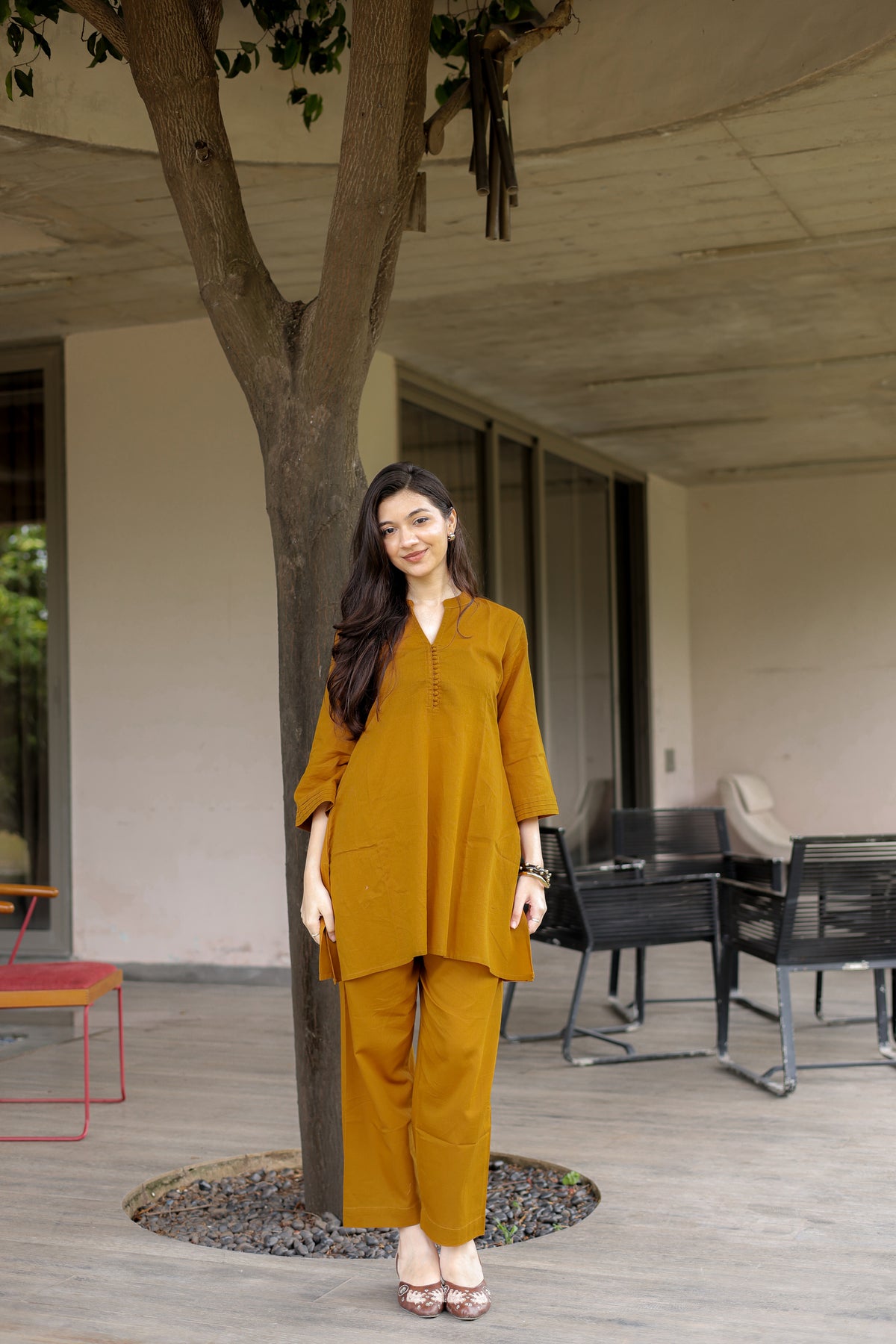 Mustard kurta set